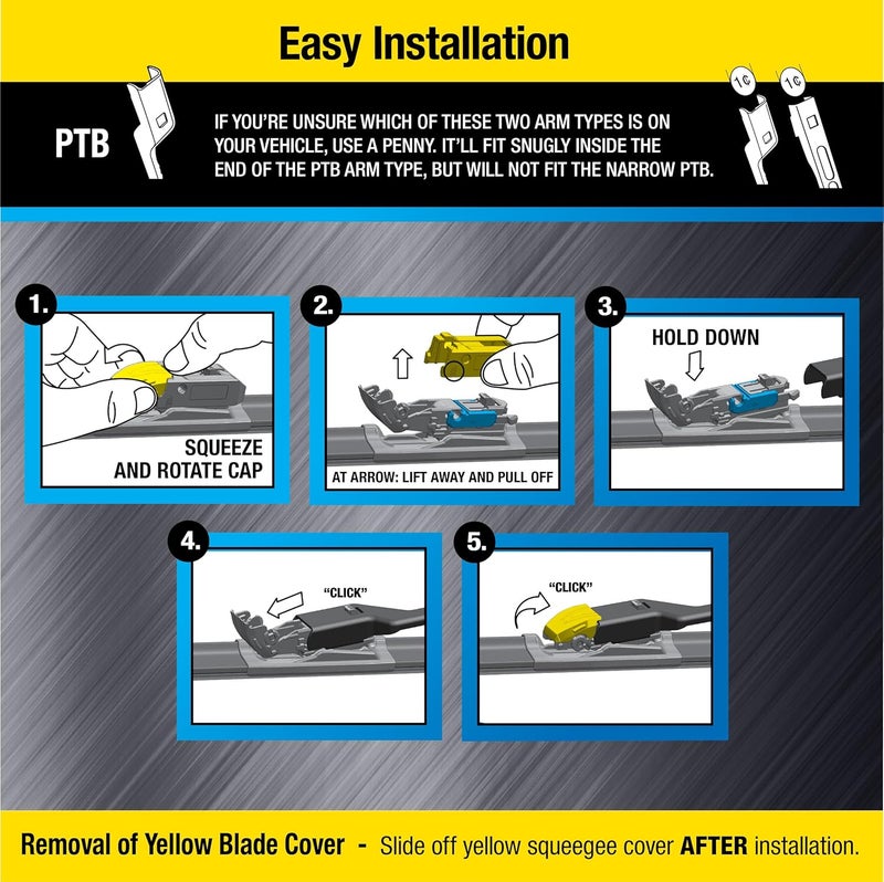 Rainx 870424 Rugged XL Wiper Blade 24", Windshield Wipers Replacement, Quiet & Durable Beam Design, All Weather Performance & Easy Universal Install, Blade Wear Indicator (Pack of 1) - Image 5